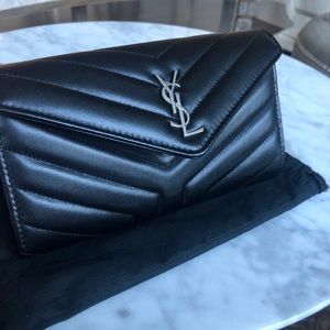 Loulou Monogram YSL Continental V-Flap Wallet